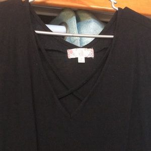 Black cross front shirt